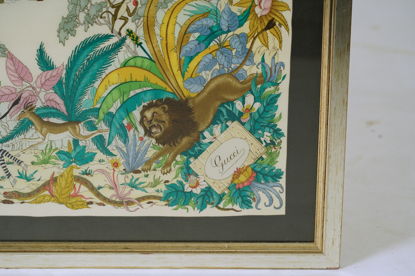 A Gucci 'Jungle' framed silk scarf